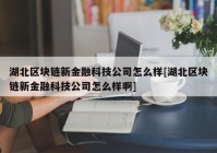 湖北区块链新金融科技公司怎么样[湖北区块链新金融科技公司怎么样啊]